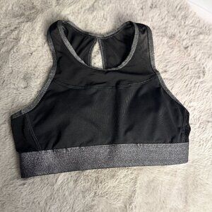 Aerie Black Sports Bra with Mesh Detail Size Small